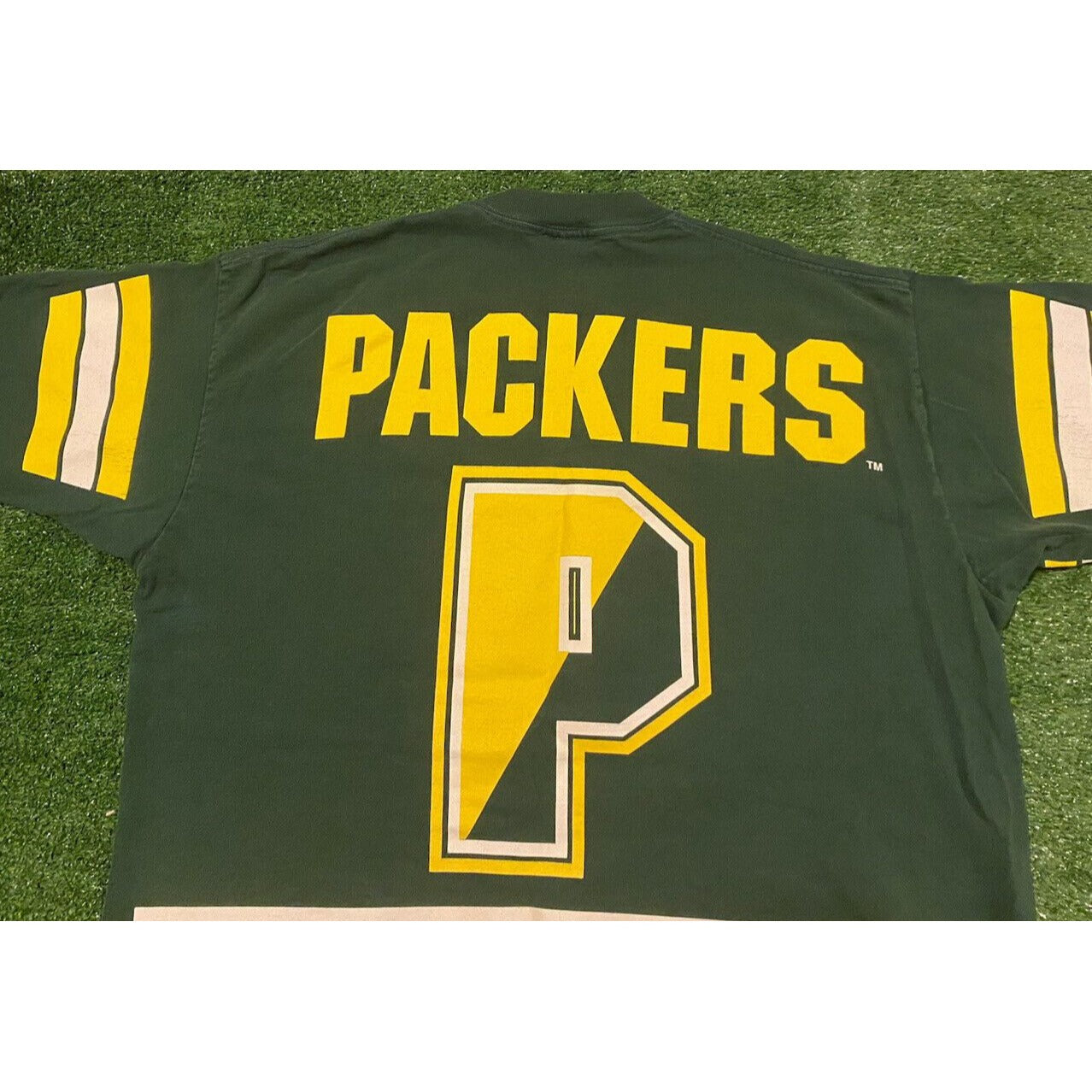 Vintage Salem Sportswear Green Bay Packers all over print t-shirt XL NFL 90s AOP