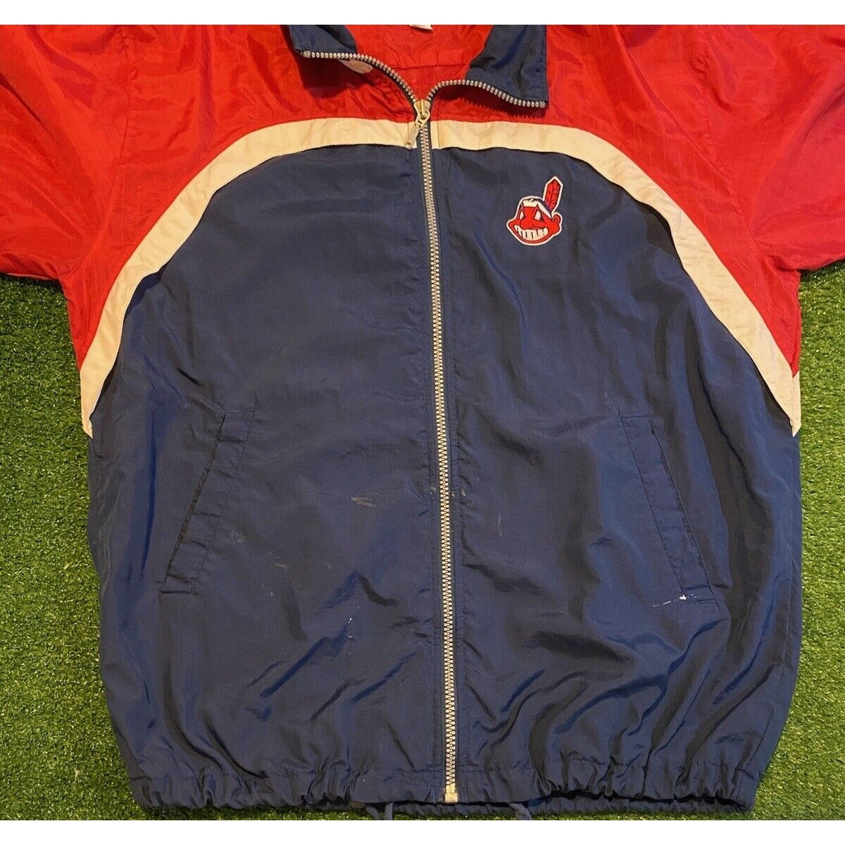 Vintage Cleveland Indians jacket mens XL blue red chief wahoo starter 1990s RK