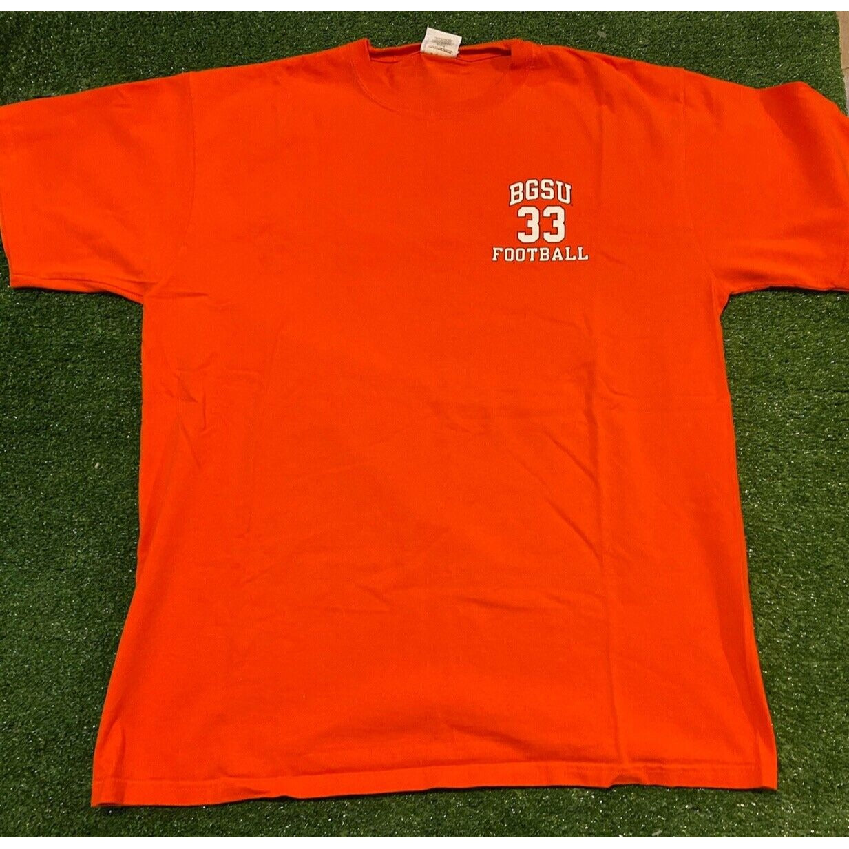 Vintage Y2K Retro Champion Bowling Green Falcons football #33 t-shirt XL orange