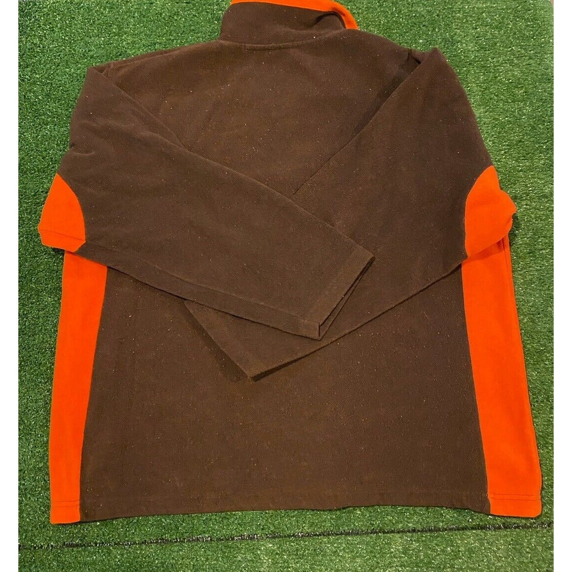 Vintage Cleveland Browns sweatshirt large 1/4 zip orange brown mens crew neck