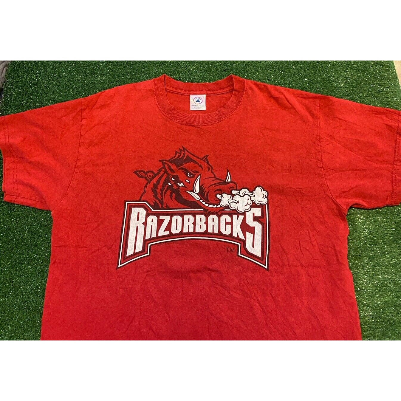 Vintage Arkansas Razorbacks tshirt large 90s retro adult mens red football Y2K