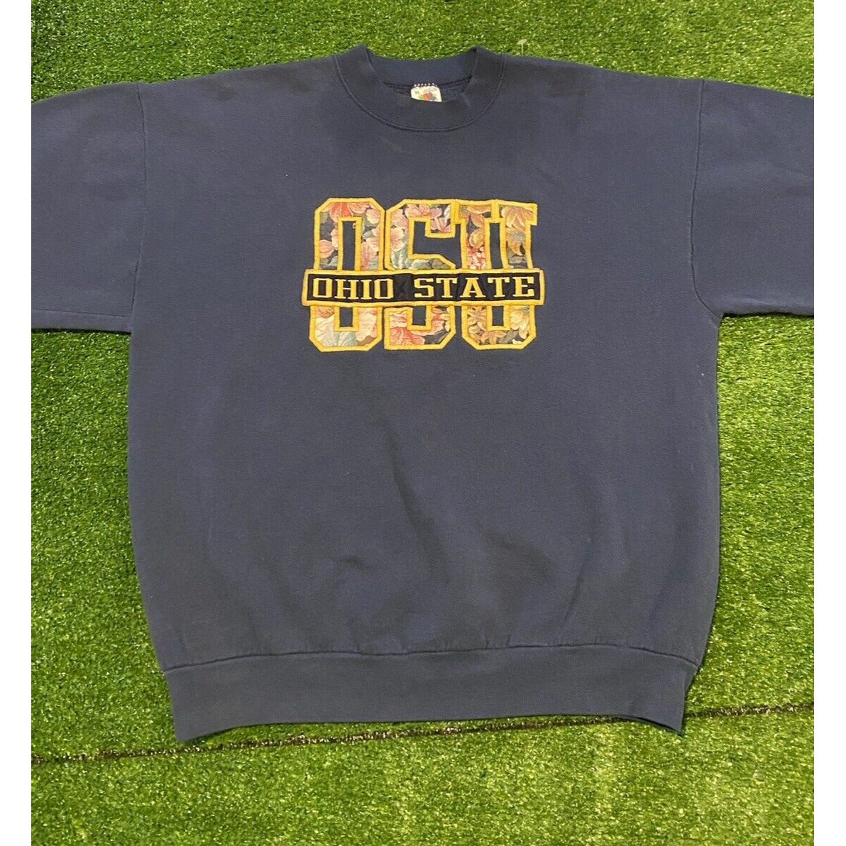 Womens Vintage Ohio State sweatshirt large crew neck blue pink football ladies