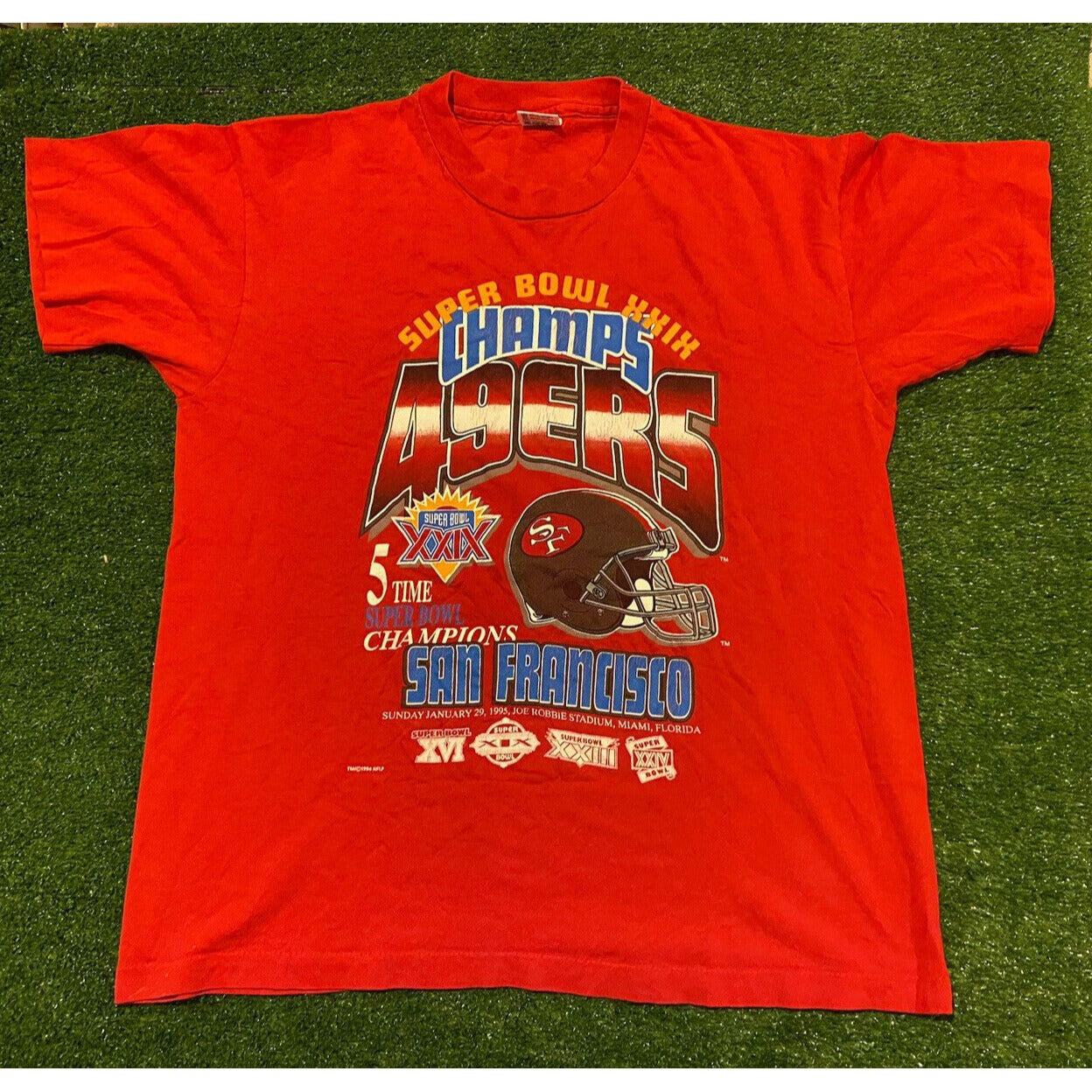 Vintage San Francisco 49ers Niners Super Bowl XXIX Champions t-shirt large NFL