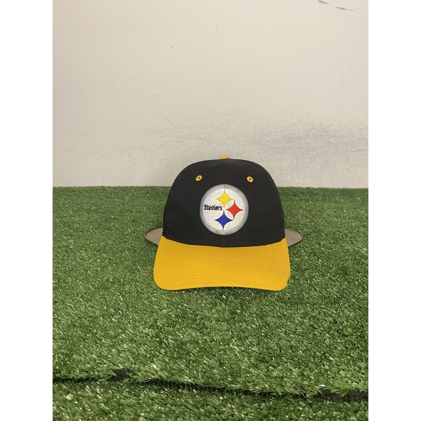 Vintage Pittsburgh Steelers hat cap snap back black yellow Twins Enterprise mens