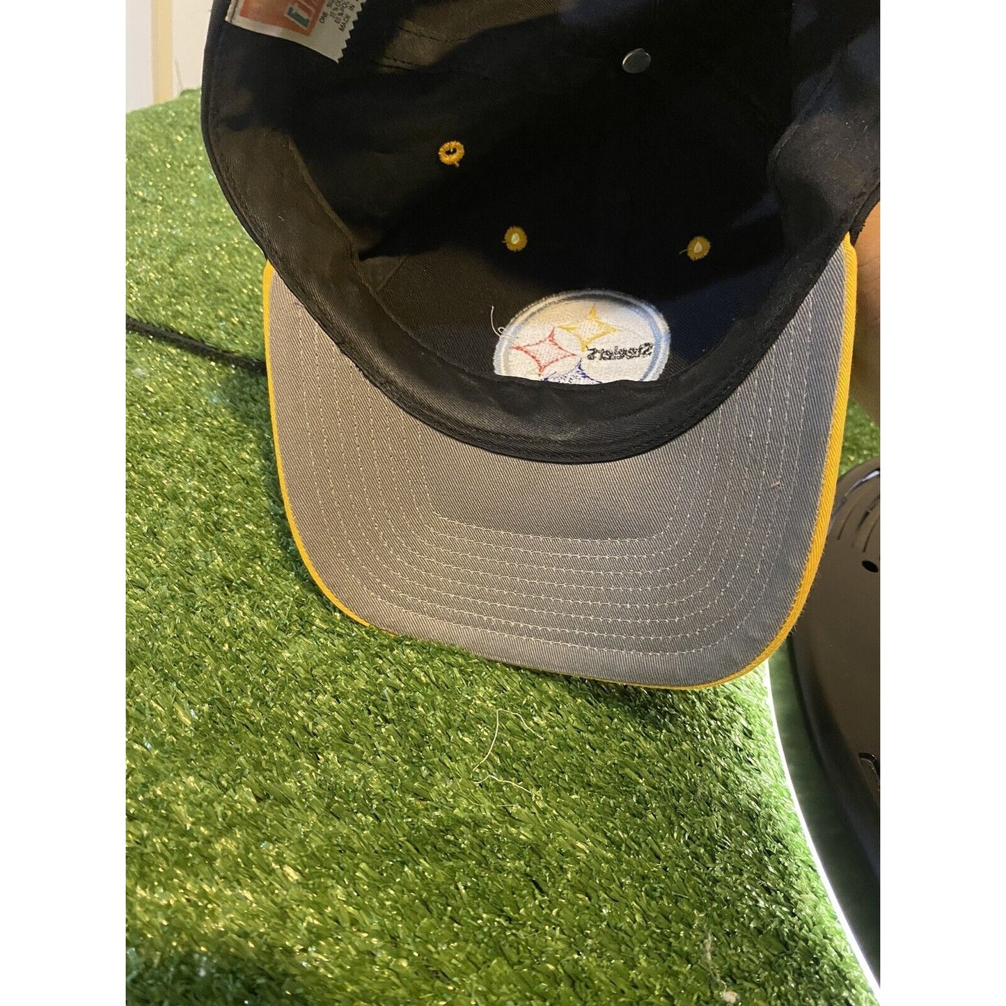 Vintage Pittsburgh Steelers hat cap snap back black yellow Twins Enterprise mens