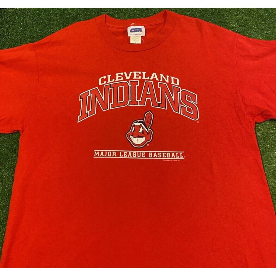 Vintage Cleveland Indians shirt extra large red Chief wahoo mens adult CSA