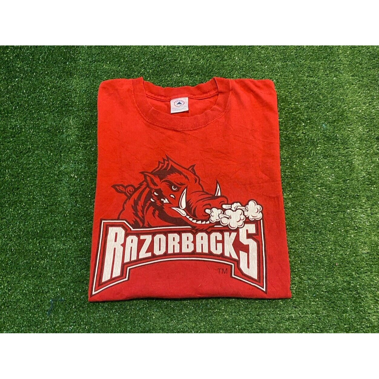 Vintage Arkansas Razorbacks tshirt large 90s retro adult mens red football Y2K
