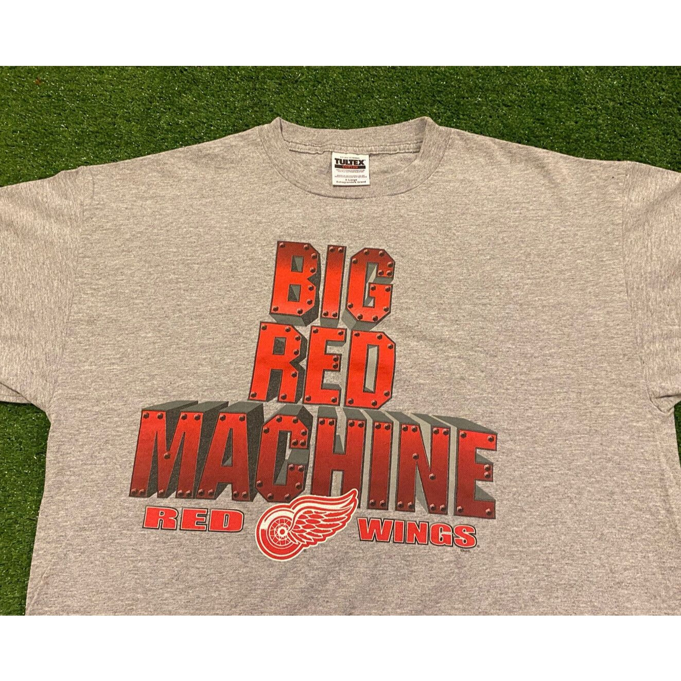 Vintage Tultex Detroit Red Wings big Red machine t-shirt XL gray