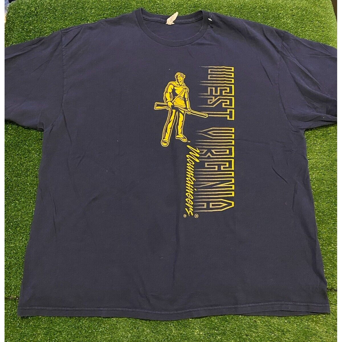 Vintage West Virginia Mountaineers shirt extra large adult Retro y2K blue WVU