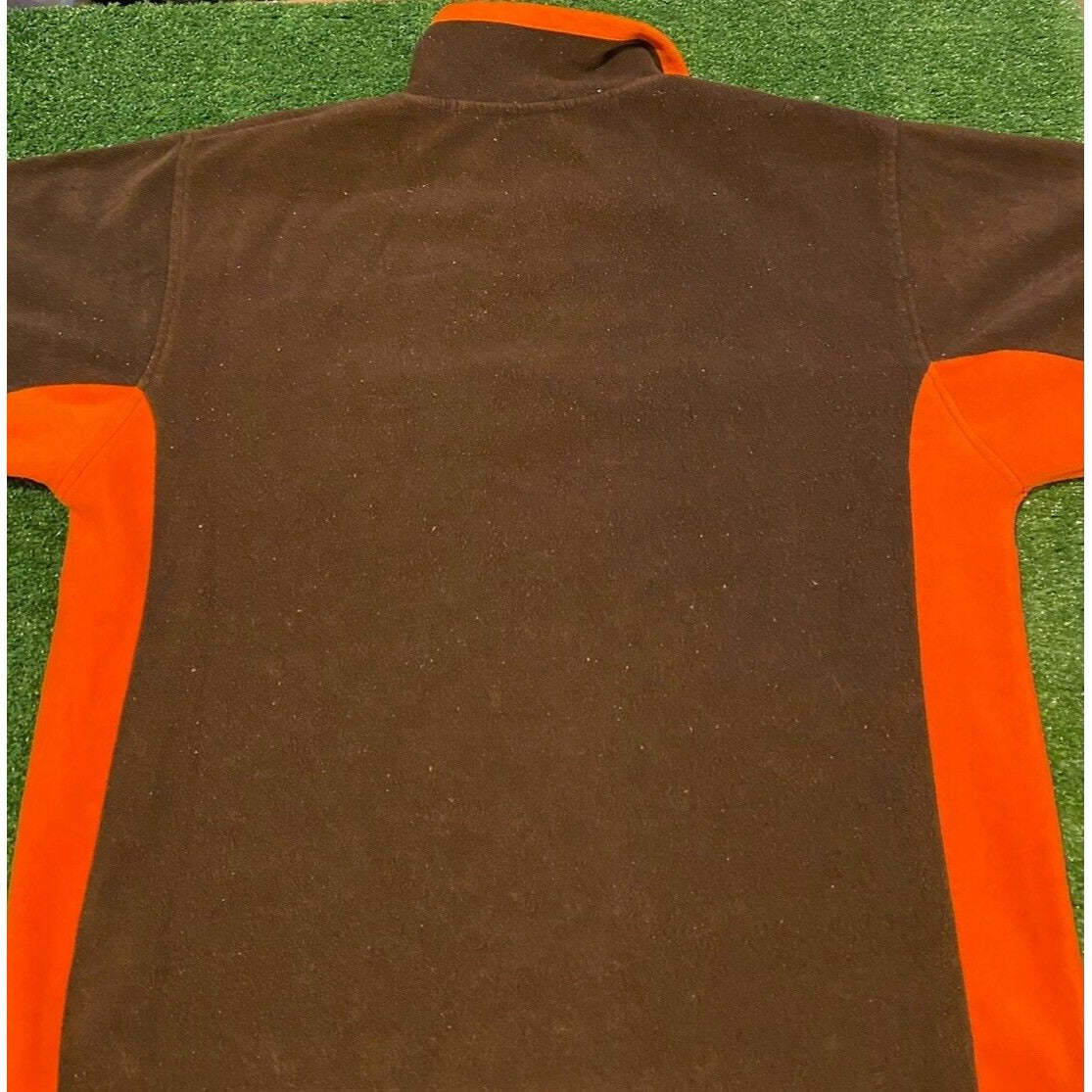 Vintage Cleveland Browns sweatshirt large 1/4 zip orange brown mens crew neck