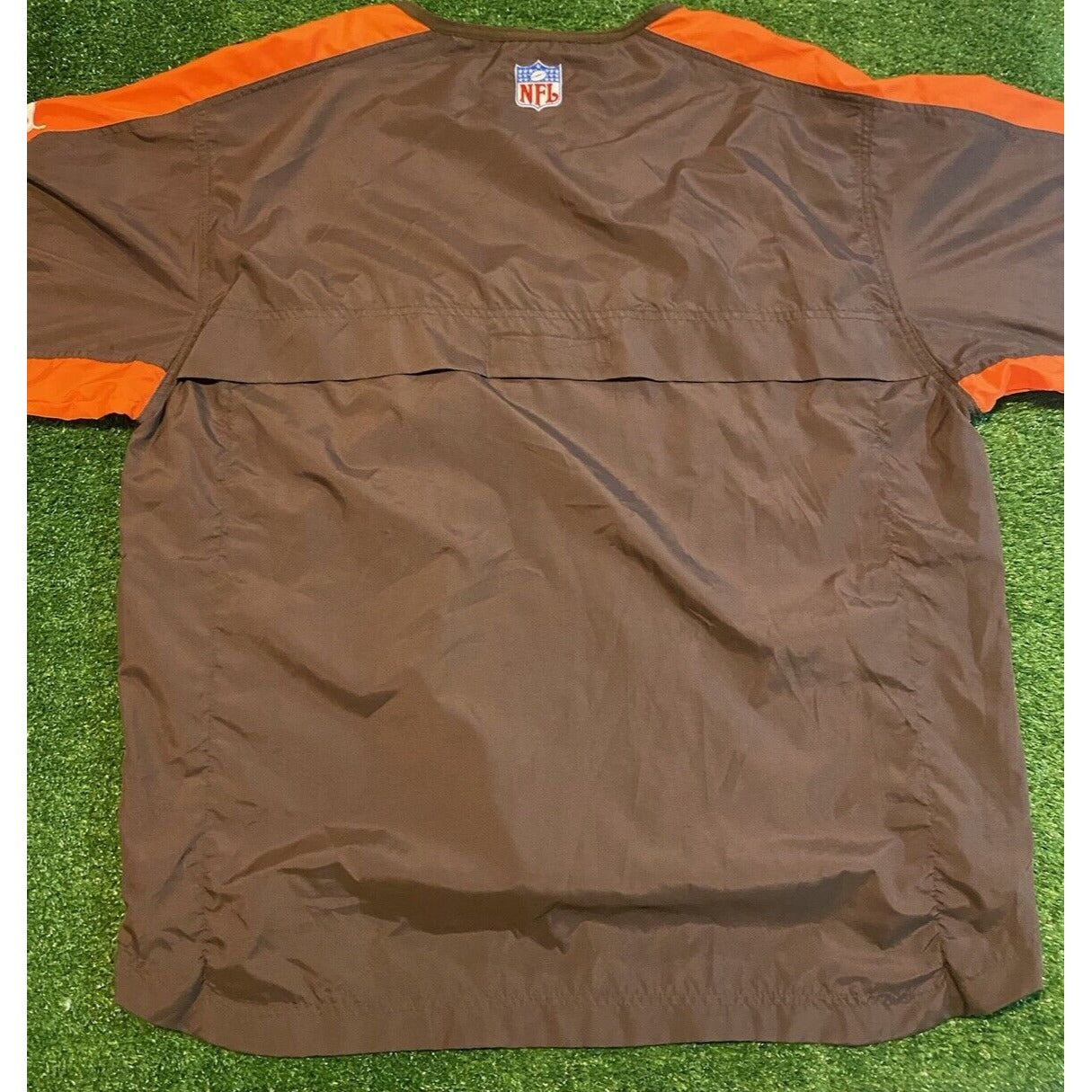 Vintage Cleveland Browns jacket mens XL orange brown pullover lightweight RK