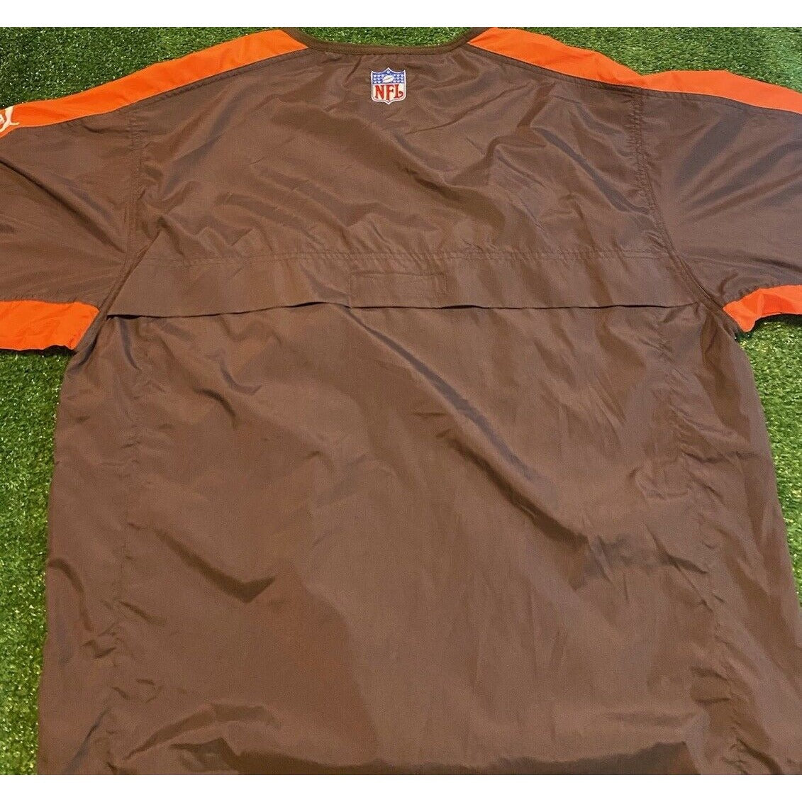 Vintage Cleveland Browns jacket mens XL orange brown pullover lightweight RK