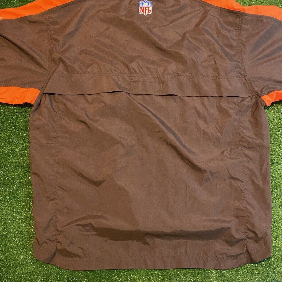 Vintage Cleveland Browns jacket mens XL orange brown pullover lightweight RK