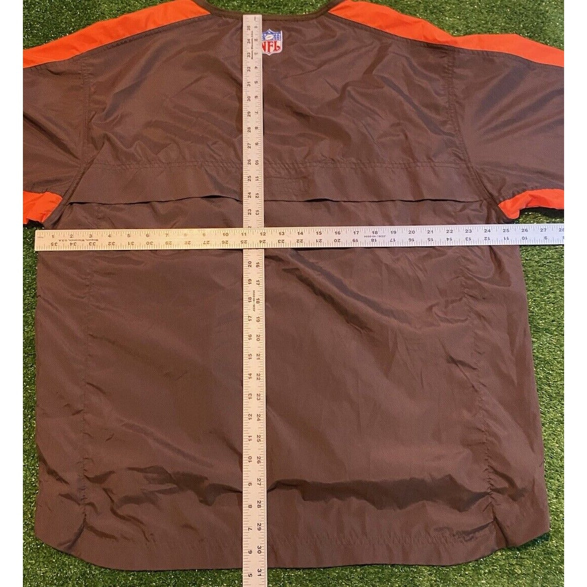 Vintage Cleveland Browns jacket mens XL orange brown pullover lightweight RK