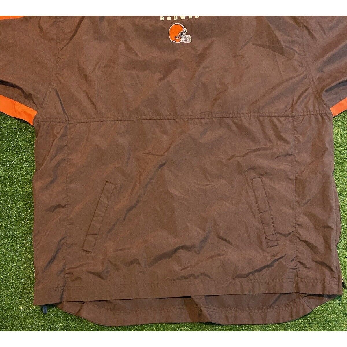 Vintage Cleveland Browns jacket mens XL orange brown pullover lightweight RK