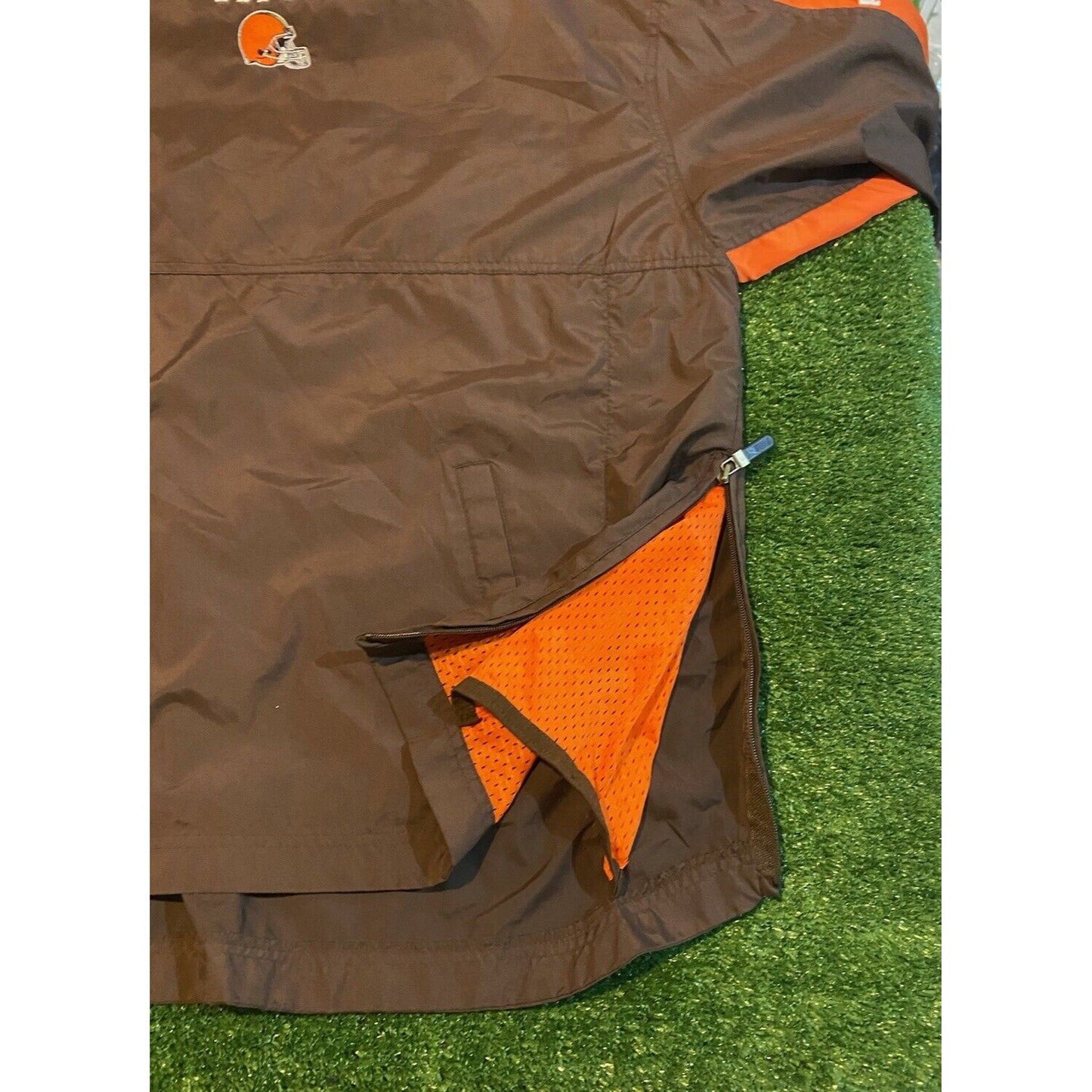 Vintage Cleveland Browns jacket mens XL orange brown pullover lightweight RK
