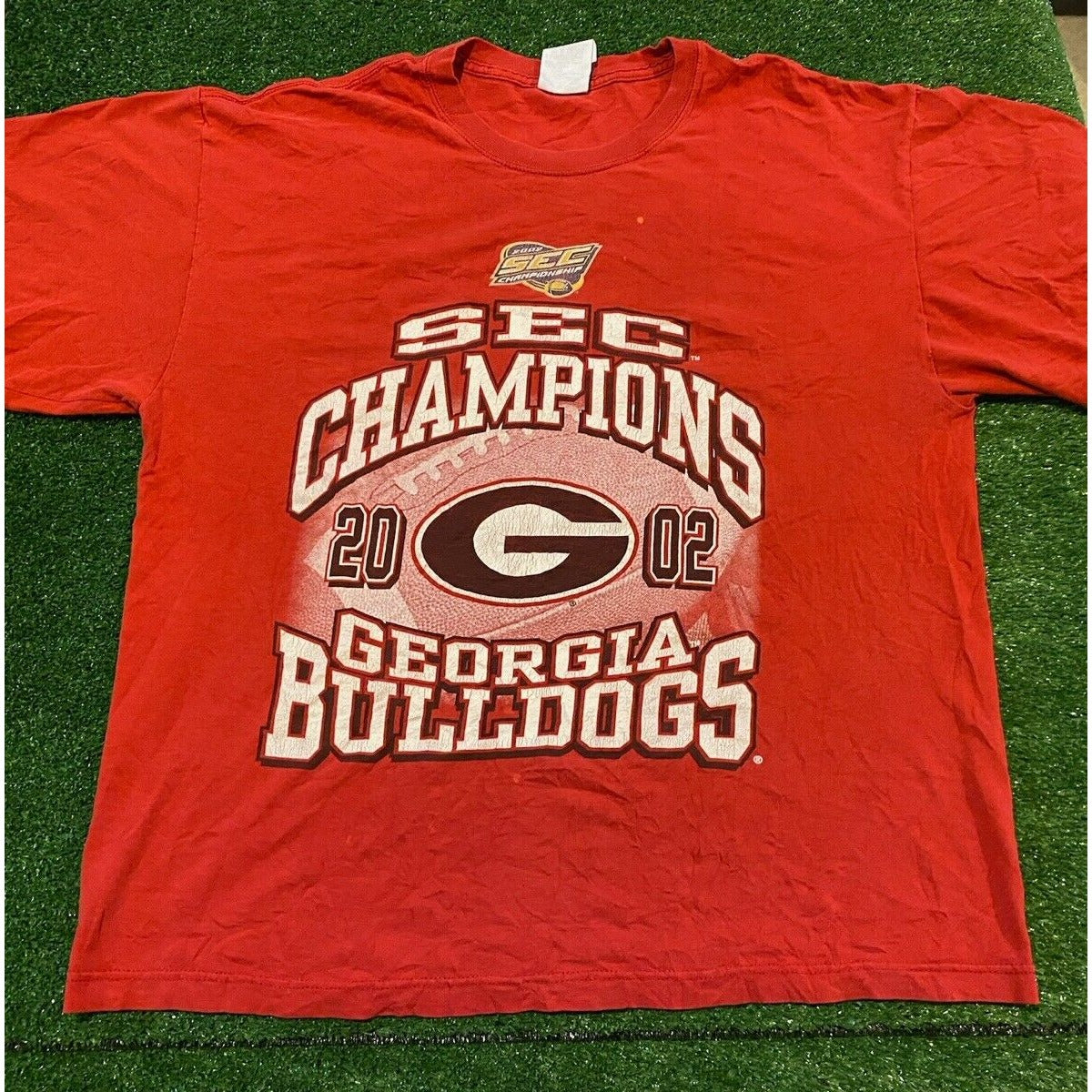 Vintage Georgia Bulldogs tshirt extra large football adult red 2002 mens UGA