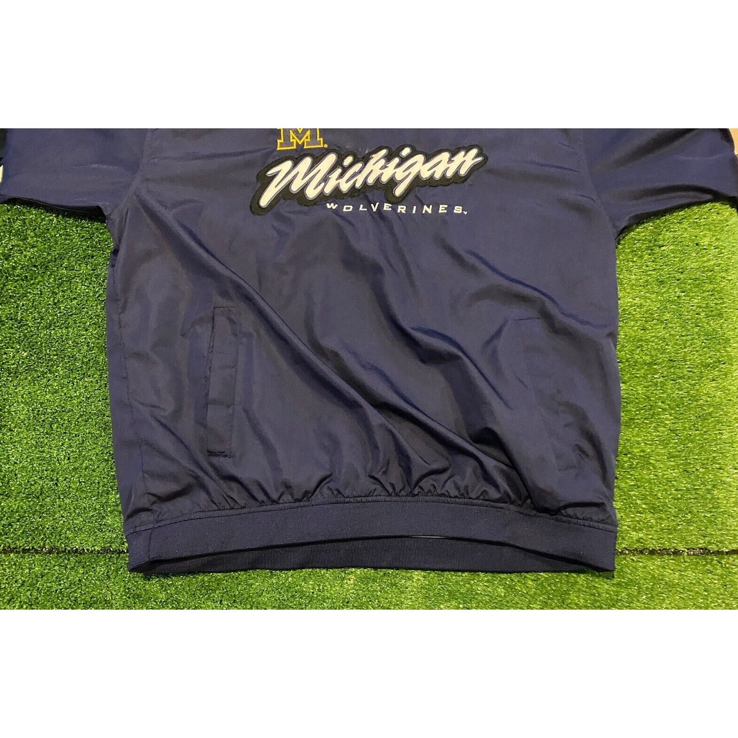 Vintage Michigan Wolverines Jacket large blue Pro Player pullover adult 90s