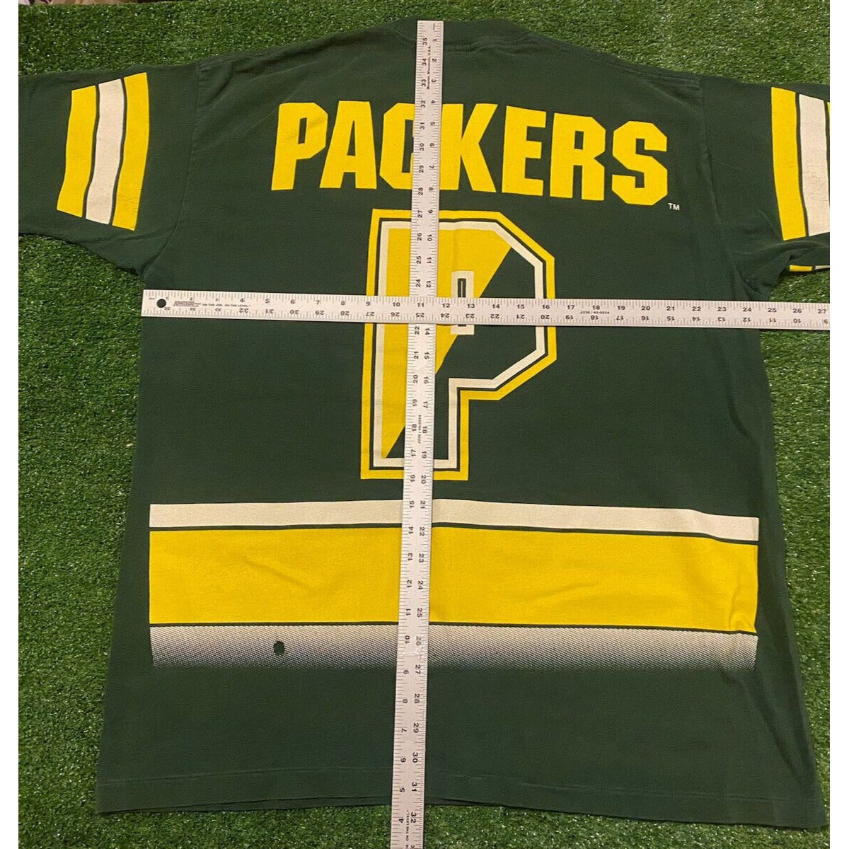 Vintage Salem Sportswear Green Bay Packers all over print t-shirt XL NFL 90s AOP