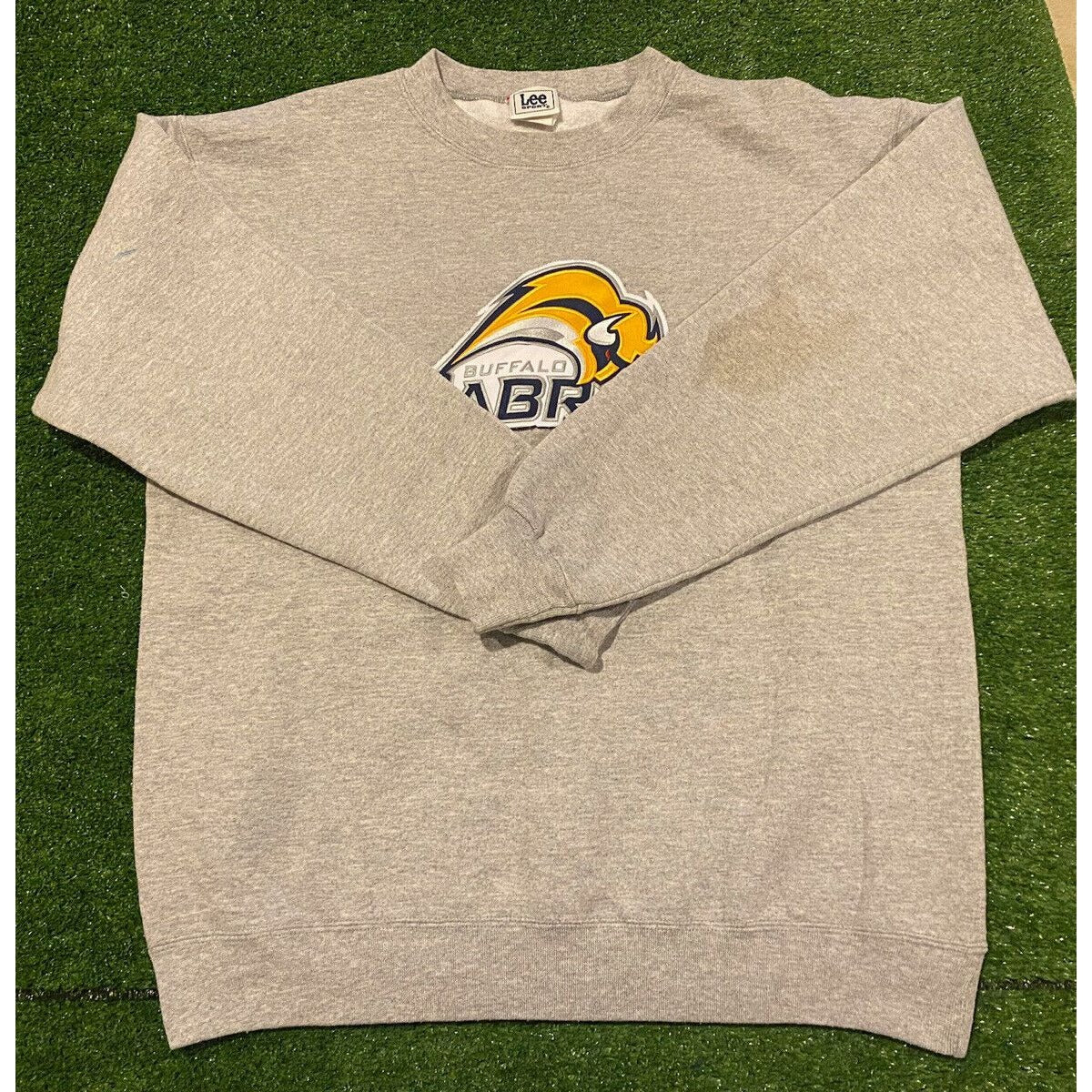 Vintage Y2K Lee Sport Buffalo Sabres large patch crewneck sweatshirt gray large