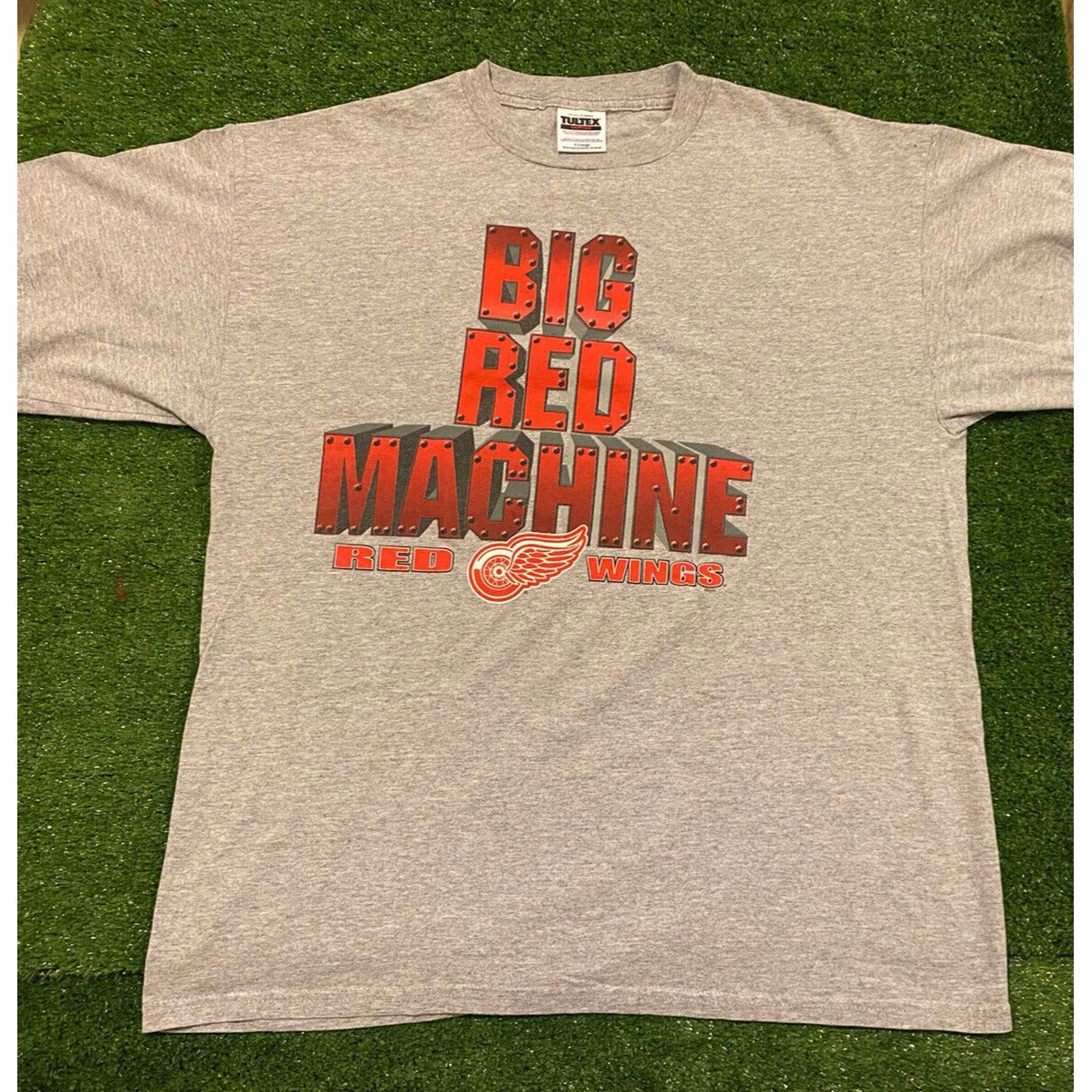 Vintage Tultex Detroit Red Wings big Red machine t-shirt XL gray