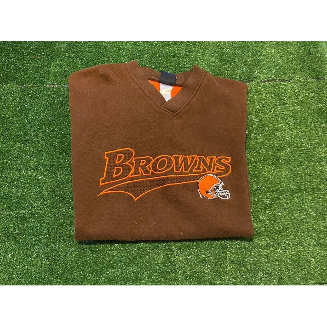 Vintage Cleveland browns sweatshirt mens extra large brown orange crew neck 90s