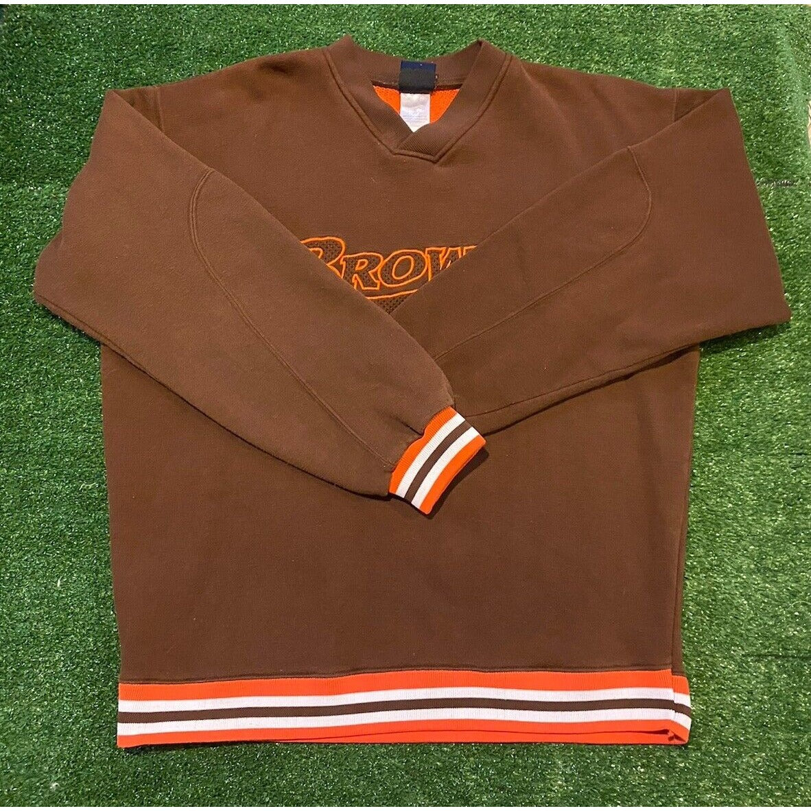 Vintage Cleveland browns sweatshirt mens extra large brown orange crew neck 90s