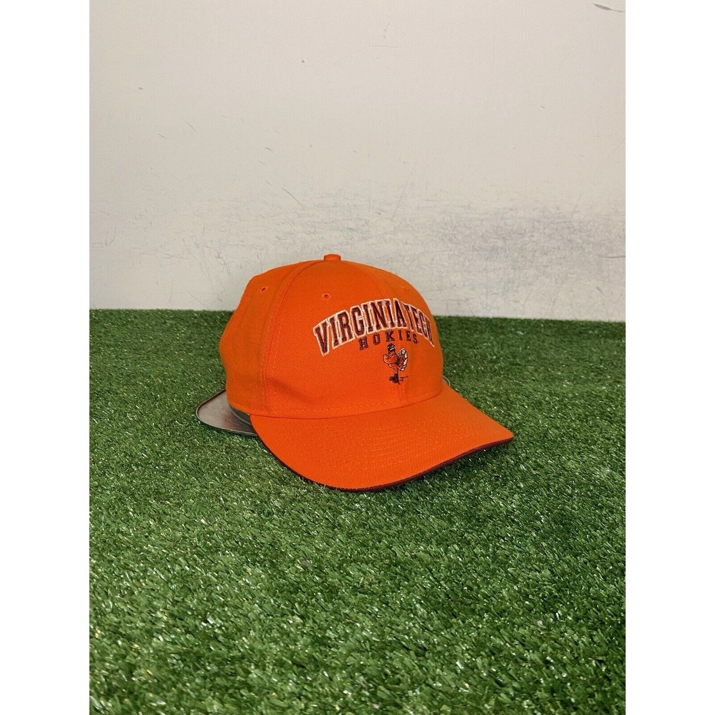 Vintage Virginia Tech Hokies hat cap snap back orange football Y2K mens NCAA