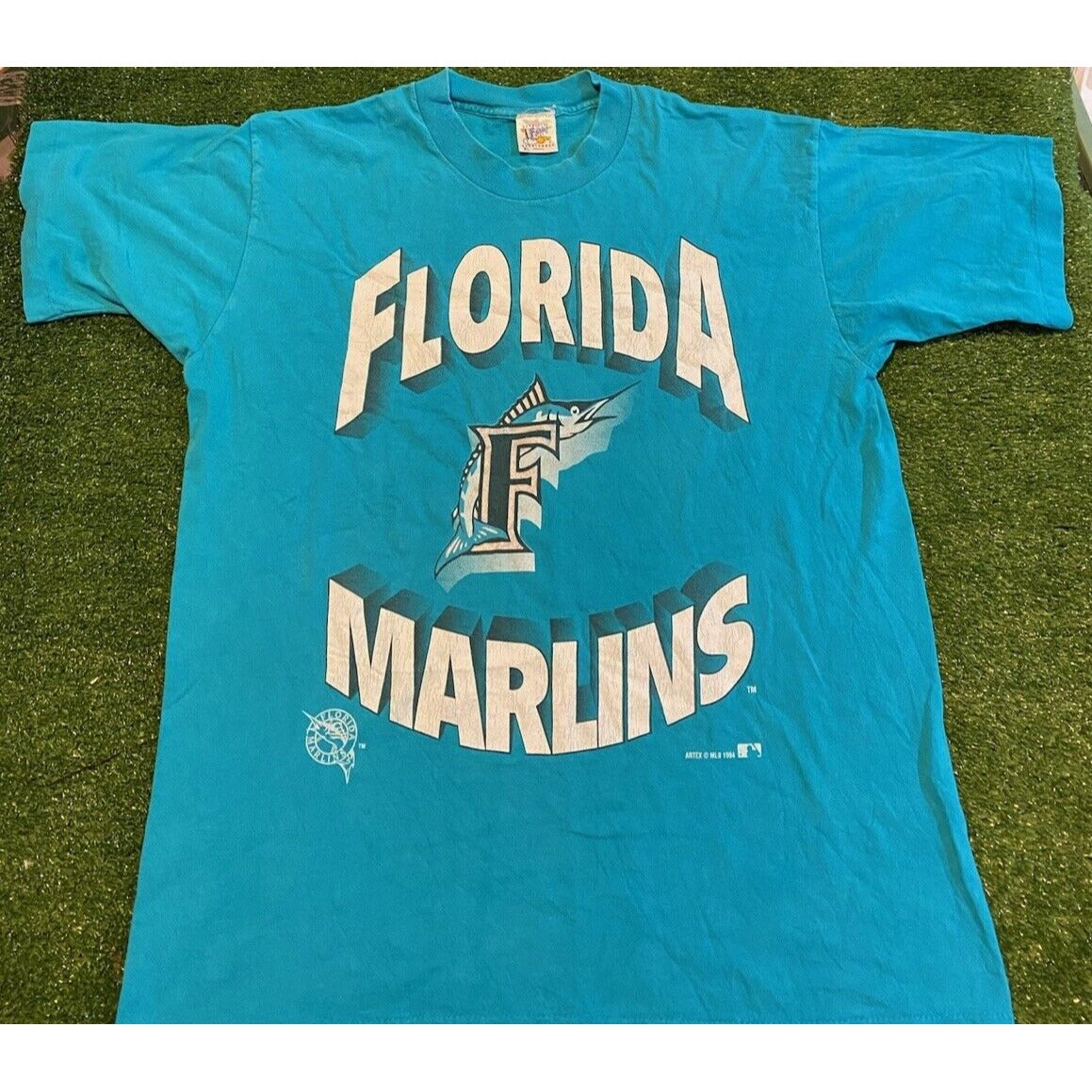 Vintage Florida Marlins shirt mens large blue black baseball mlb 1990s unisex K