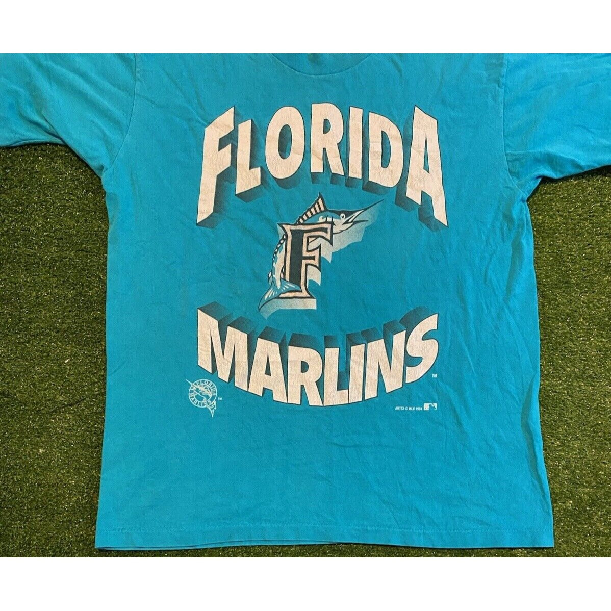 Vintage Florida Marlins shirt mens large blue black baseball mlb 1990s unisex K