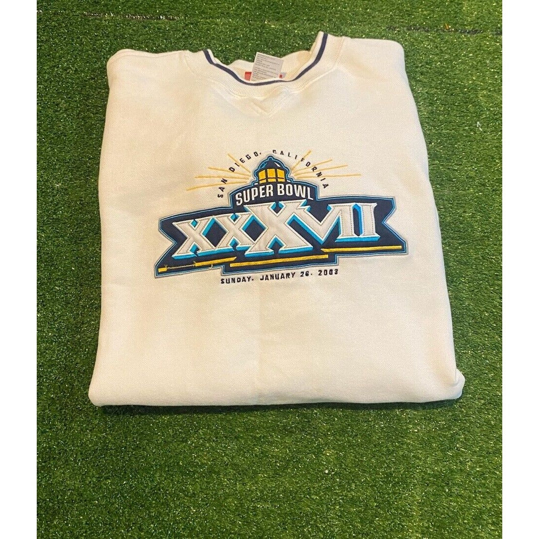 Vintage Super Bowl sweatshirt mens extra large white XXXVII 27 football NFL 3
