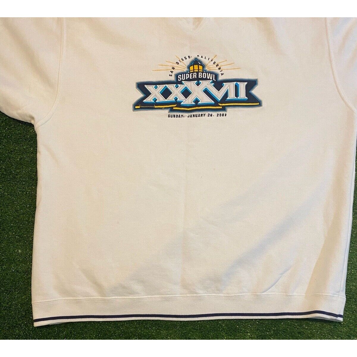 Vintage Super Bowl sweatshirt mens extra large white XXXVII 27 football NFL 3