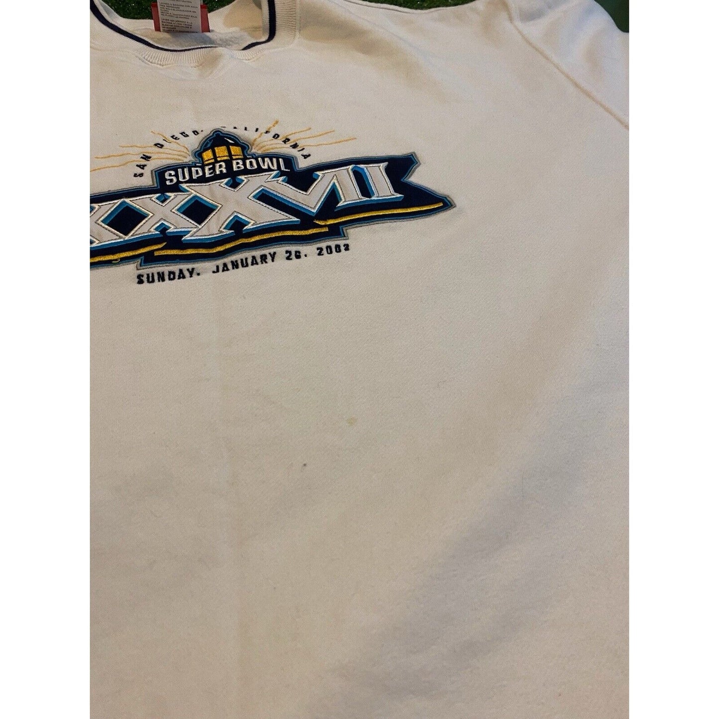 Vintage Super Bowl sweatshirt mens extra large white XXXVII 27 football NFL 3