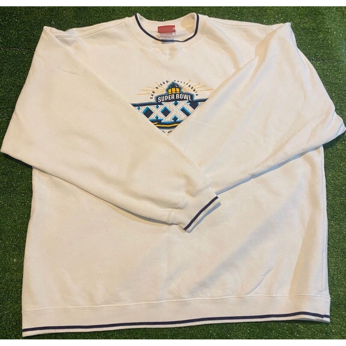 Vintage Super Bowl sweatshirt mens extra large white XXXVII 27 football NFL 3