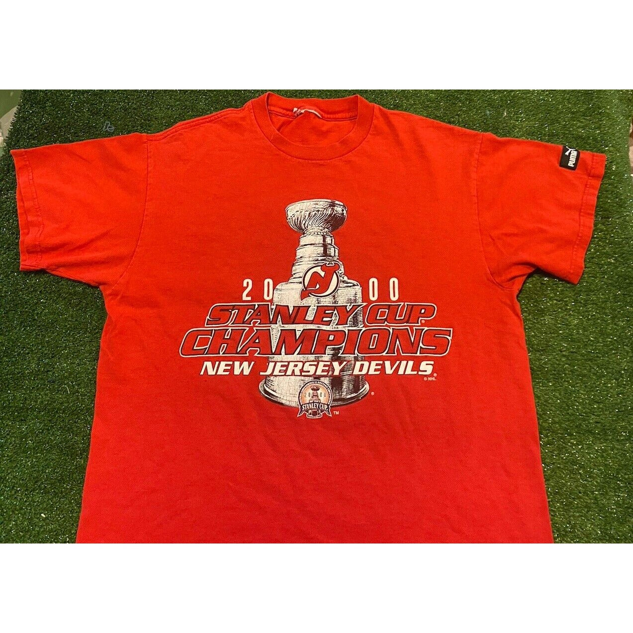 Vintage New Jersey Devils shirt mens large red Stanley Cup Puma unisex NHL RK