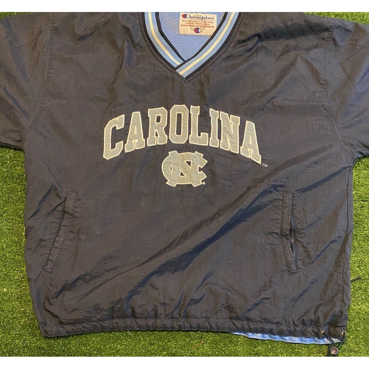 Vintage North Carolina Tar heels jacket mens XL blue pullover basketball RK
