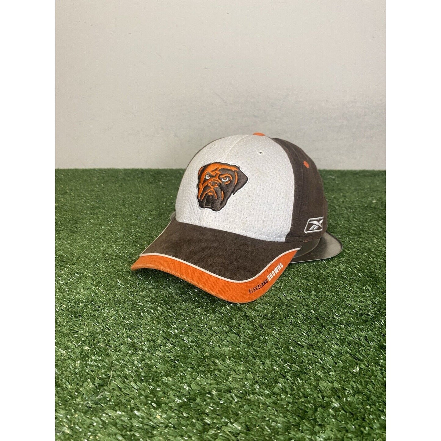 Vintage Cleveland Browns hat cap strap back Reebok dawg pound mens orange