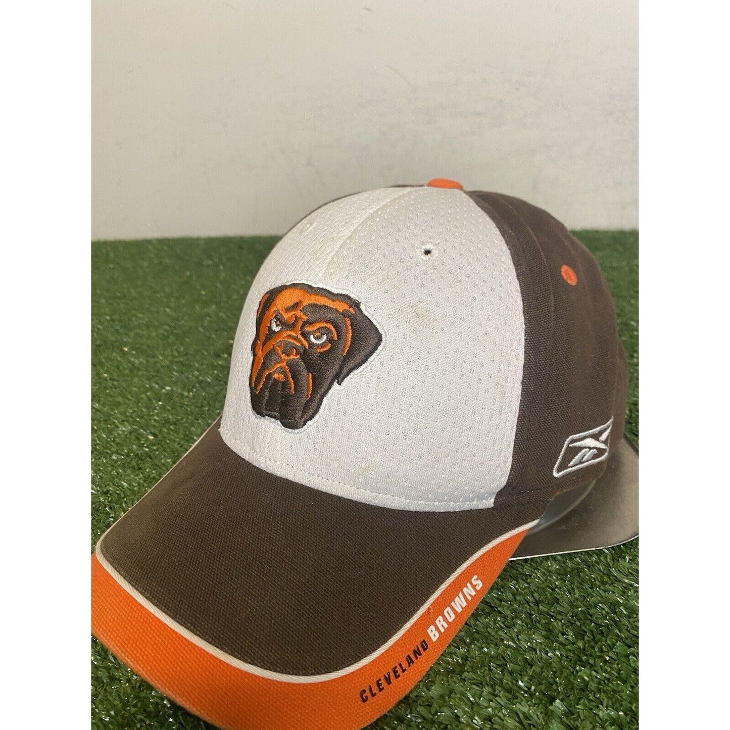 Vintage Cleveland Browns hat cap strap back Reebok dawg pound mens orange