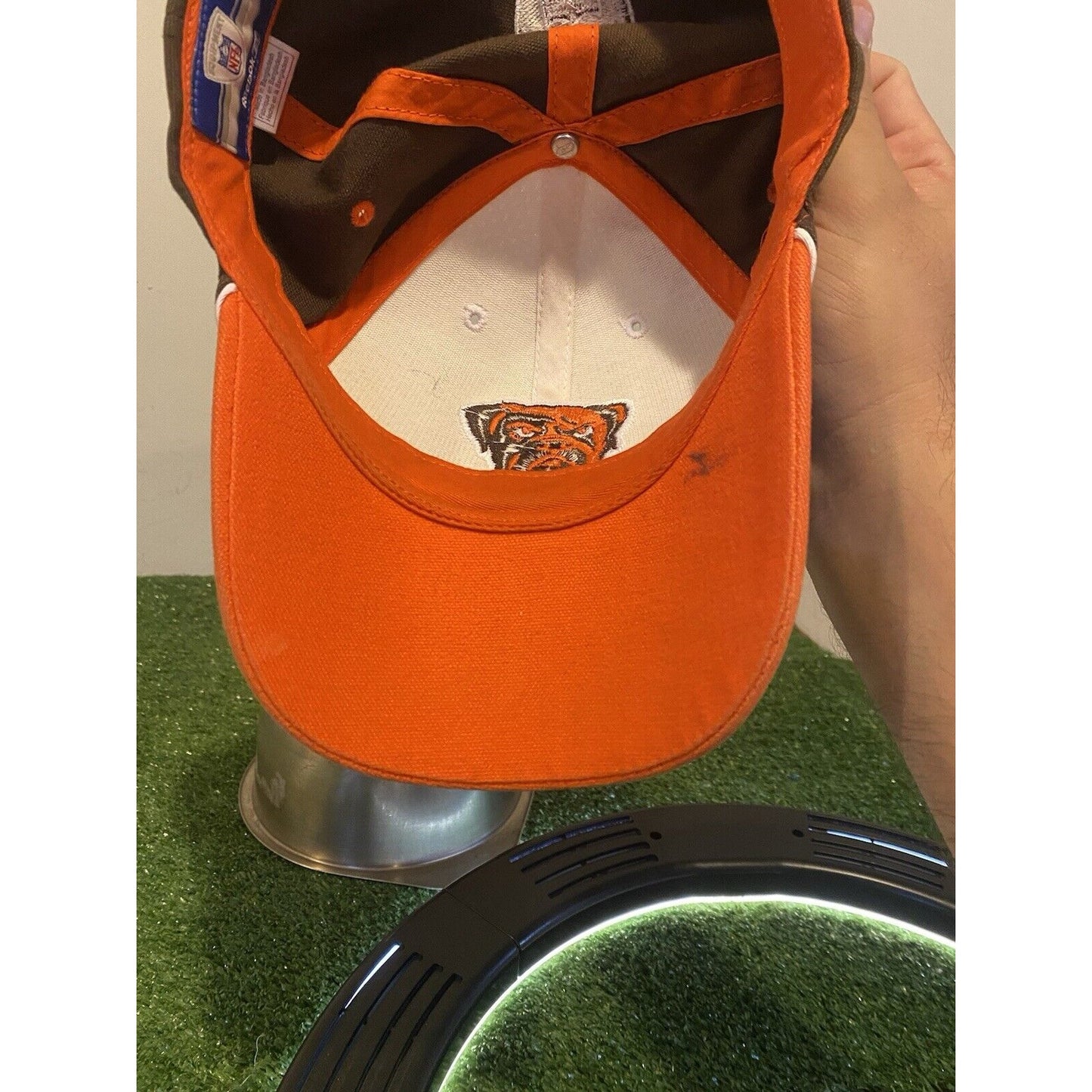 Vintage Cleveland Browns hat cap strap back Reebok dawg pound mens orange