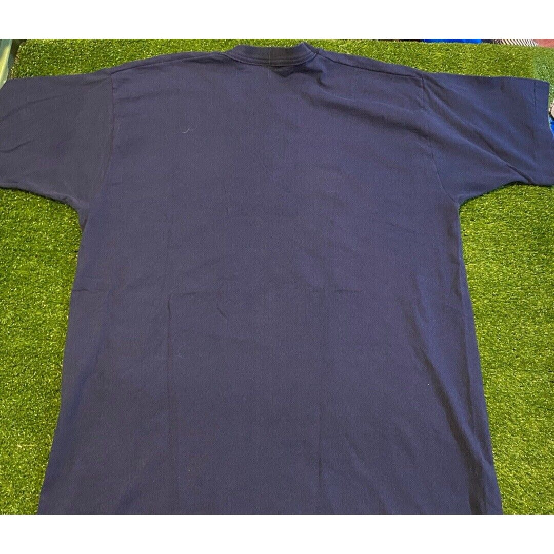 Vintage New York Yankees shirt mens large blue playoffs 1990s baseball MLB H