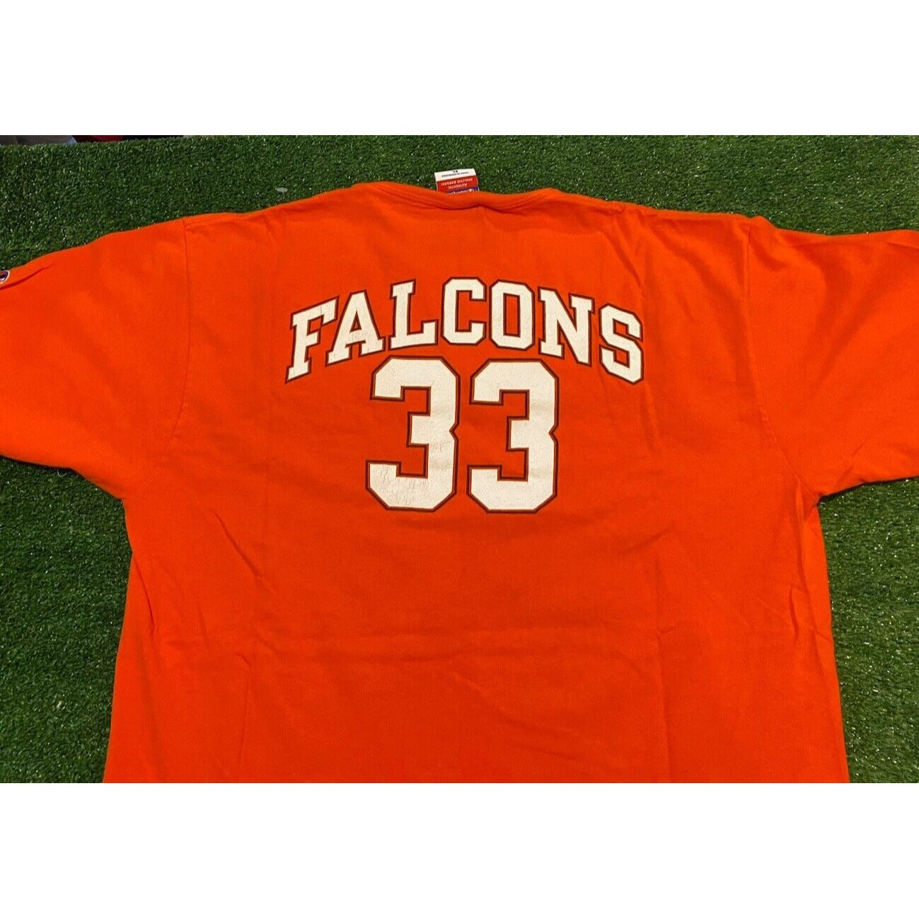 Vintage Y2K Retro Champion Bowling Green Falcons football #33 t-shirt XL orange