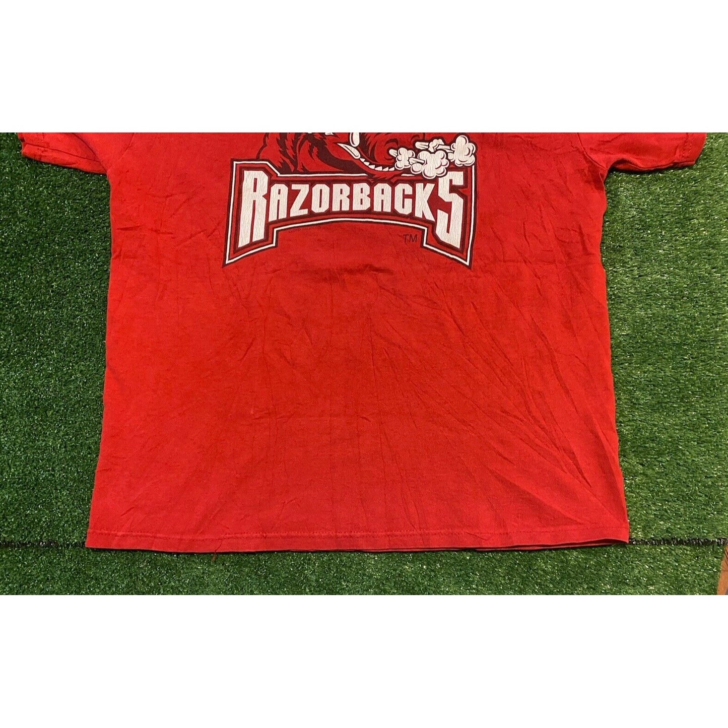 Vintage Arkansas Razorbacks tshirt large 90s retro adult mens red football Y2K