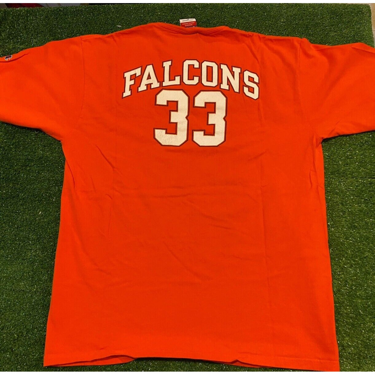 Vintage Y2K Retro Champion Bowling Green Falcons football #33 t-shirt XL orange