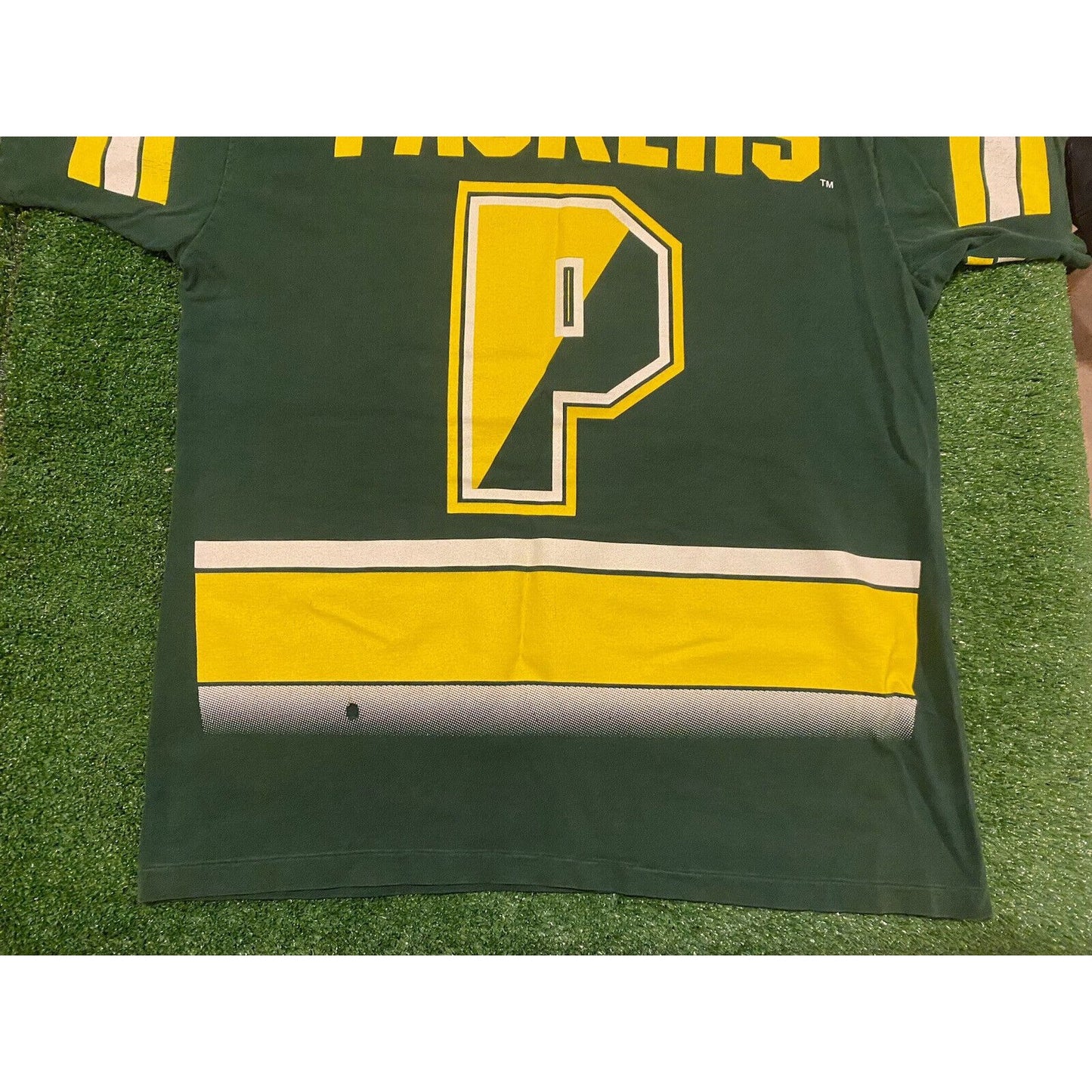 Vintage Salem Sportswear Green Bay Packers all over print t-shirt XL NFL 90s AOP