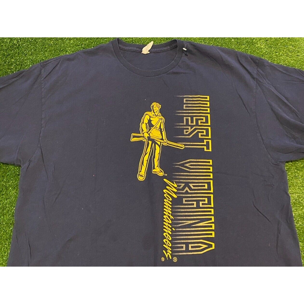 Vintage West Virginia Mountaineers shirt extra large adult Retro y2K blue WVU