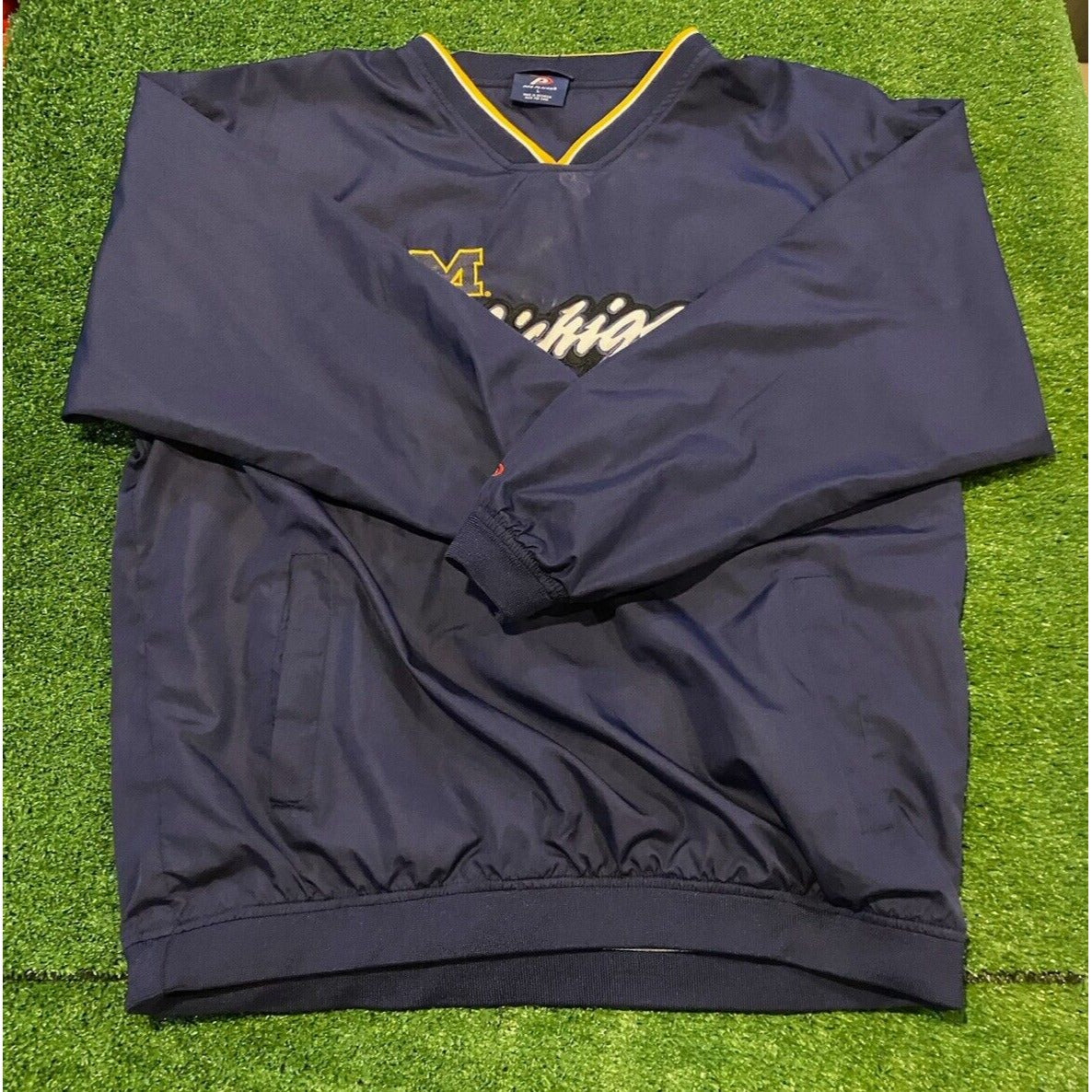 Vintage Michigan Wolverines Jacket large blue Pro Player pullover adult 90s