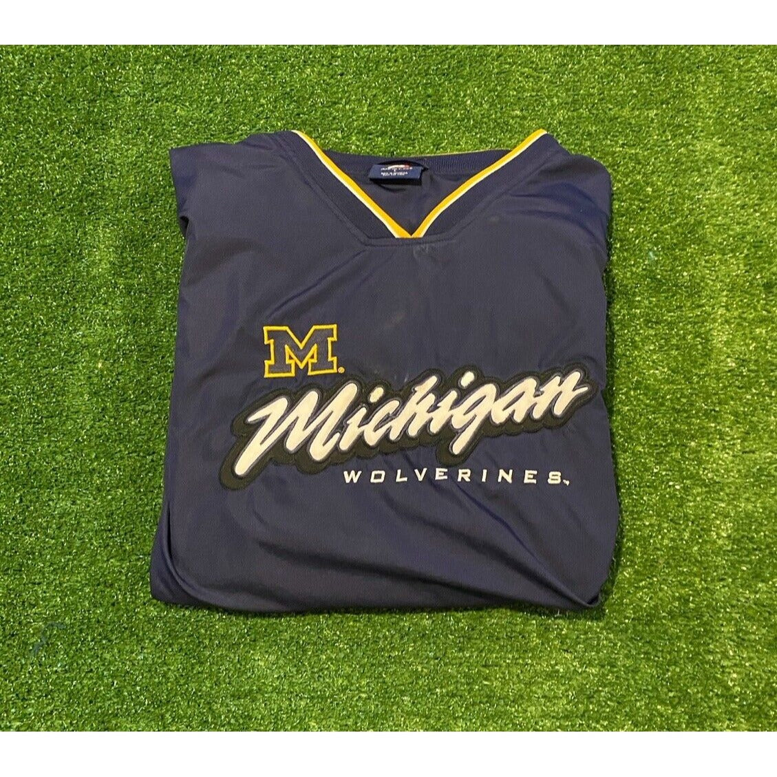 Vintage Michigan Wolverines Jacket large blue Pro Player pullover adult 90s