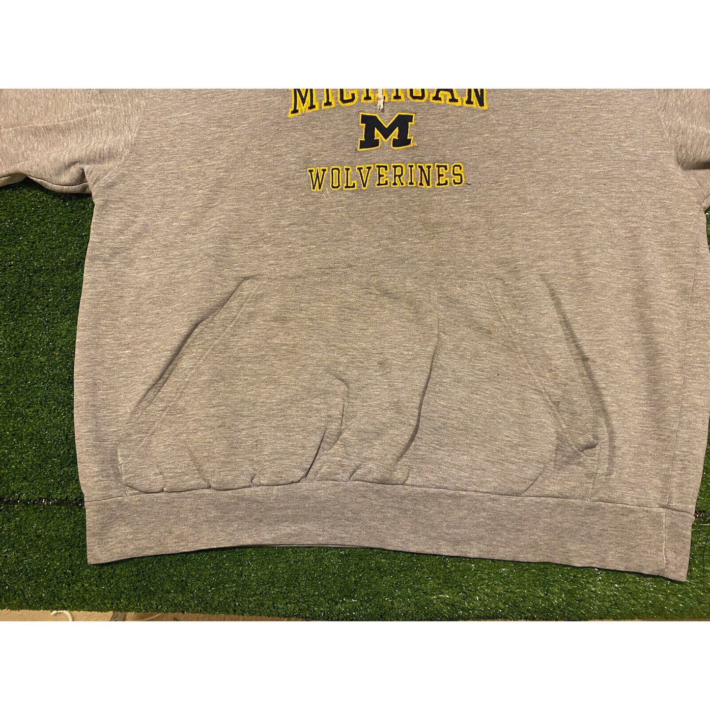Vintage Cadre Athletic Michigan Wolverines arch hoodie sweatshirt XXL XL gray