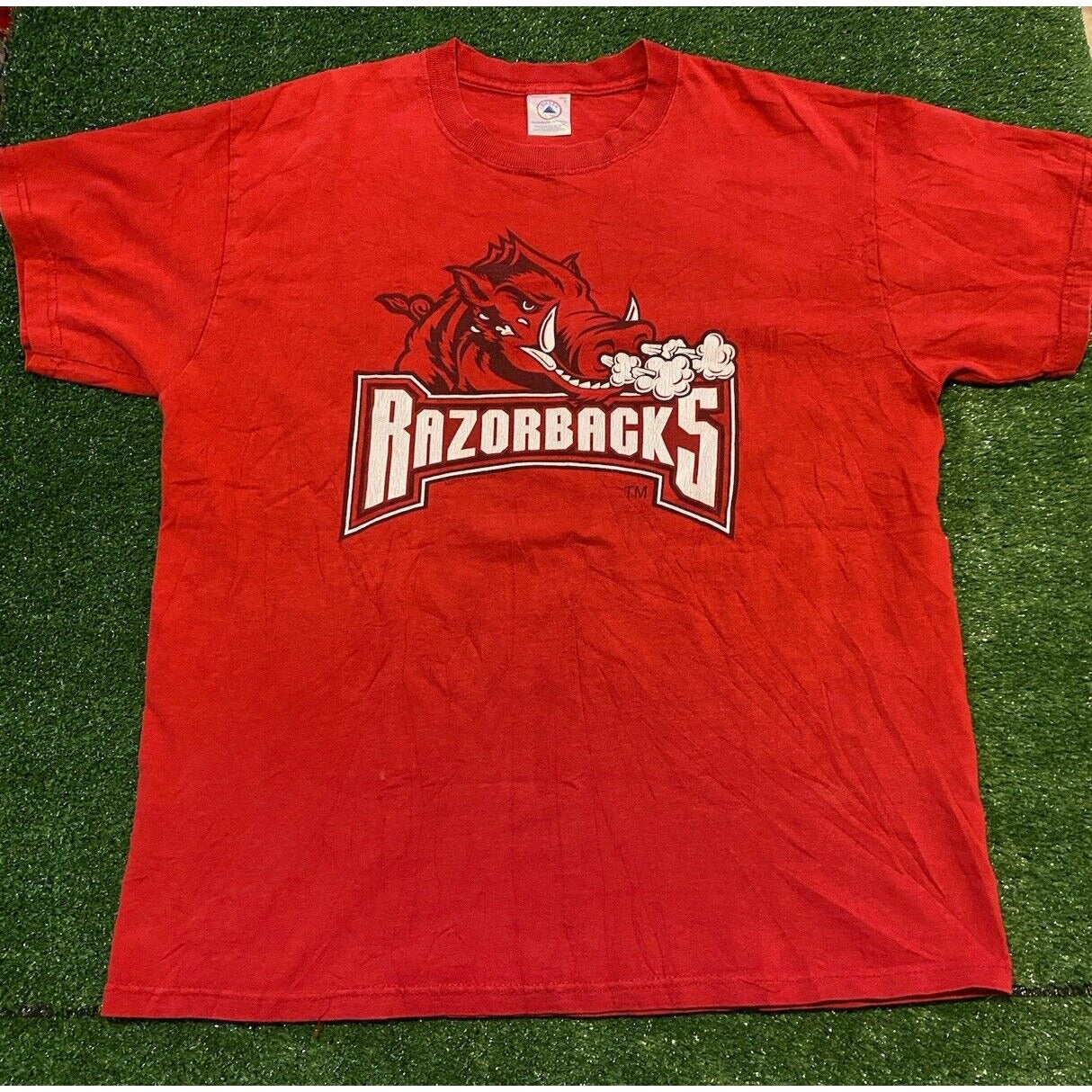Vintage Arkansas Razorbacks tshirt large 90s retro adult mens red football Y2K