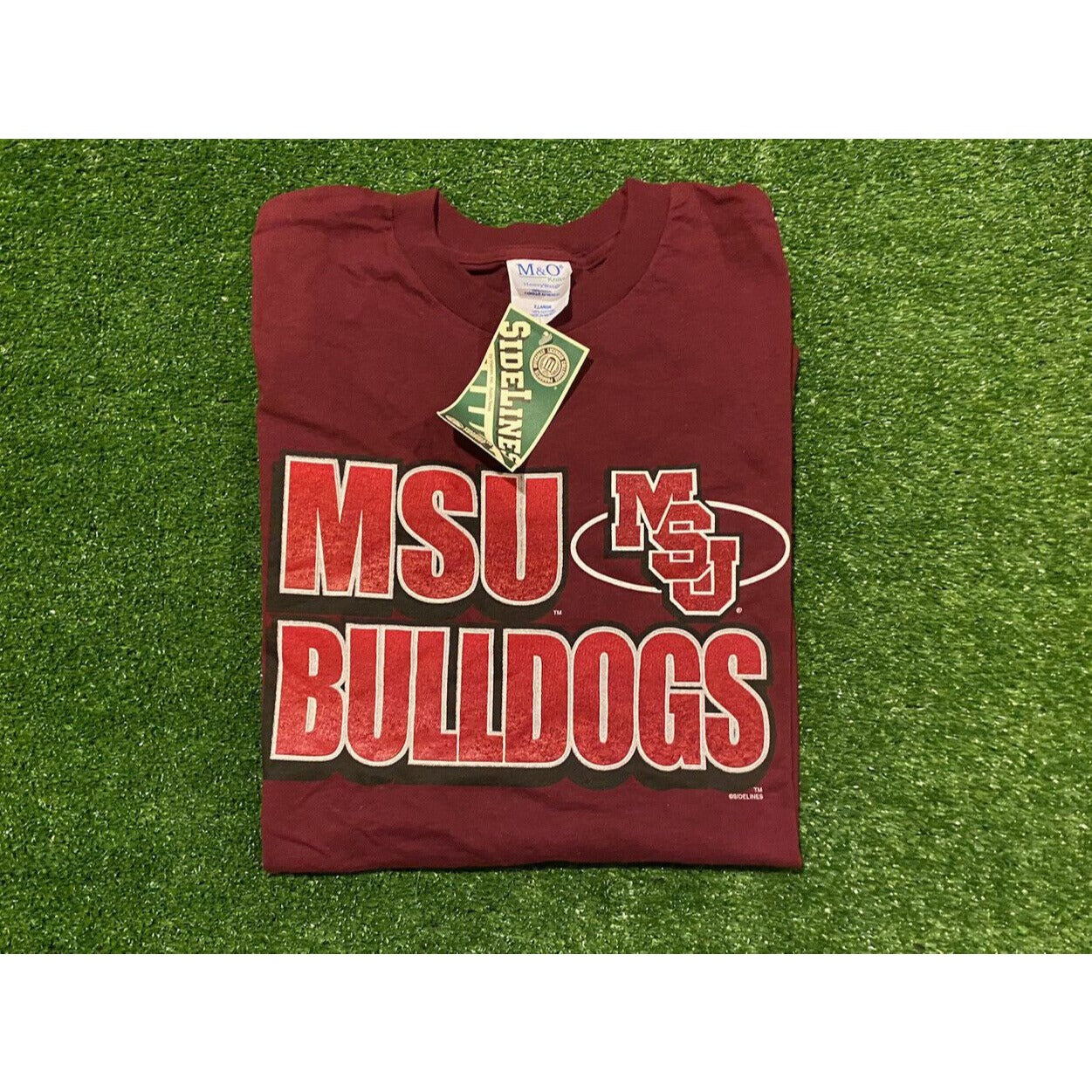 Vintage Retro Y2K Mississippi State MSU Bulldogs spell out t-shirt XL NWT